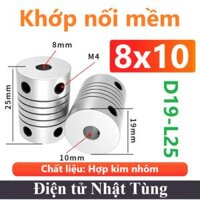 Khớp nối mềm D19-L25 8x10mm, Khớp nối mềm trục hợp kim nhôm