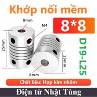 Khớp nối mềm D19-L25 8x8mm, Khớp nối mềm trục hợp kim nhôm
