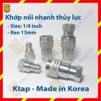 Khớp nối nhanh 1/4 inch dùng cho thủy lực khí nén chịu áp lực ao, khớp tháo lắp nhanh các ống tuy ô thiết bị thủy lực