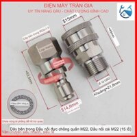 Khớp nối nhanh 3/8 INOX chống xoắn dây Lỗ 15mm  lắp sung Rửa xe _ĐMTG
