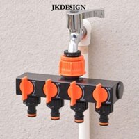 Khớp van bốn chiều JKDESIGN, Bộ phân phối nước vòi 4 chiều PVC Diverter, với Bộ chia nước vòi chuyển đổi