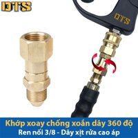 Khớp xoay chống xoắn dây phun xịt của máy rửa xe cao áp - Ren nối 3/8