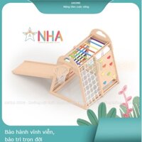 Khu liên hoàn vận động đa năng cho bé, thang vận động, đồ chơi cho bé kết hợp bóng rổ, leo núi, xích đu trẻ em