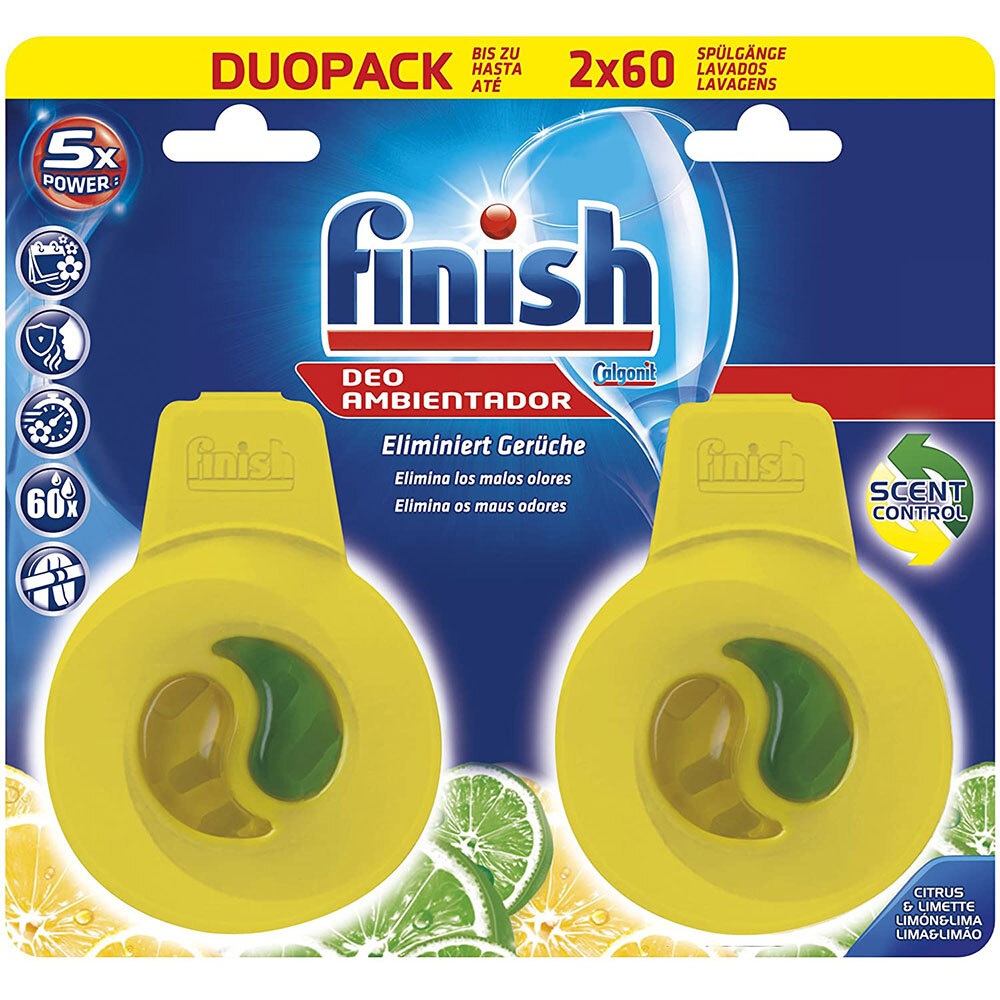 Khử mùi máy rửa bát Finish DuoPack 2×60