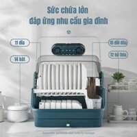 Khử Trùng bát đĩa, dao thớt, bình sữa bằng tia UV Chính hãng, tủ đựng bát đĩa 2 tầng