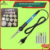 khuân hoa cắt hoa 21 món bằng inox không han gỉ, bút cắt nhiệt 5 đầu hàn