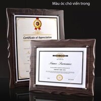 Khung A4 mặt pha lê acrylic cao cấp, dày 1.5cm (để vừa giấy khen cỡ 21x30cm), khung bằng khen A4, khung chứng nhận