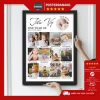 KHUNG ẢNH 12 THÁNG CHO BÉ - KHUNG ẢNH ĐẦY THÁNG - IN ẢNH THEO YÊU CẦU - KHUNG ẢNH TREO TƯỜNG