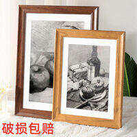 Khung ảnh bằng gỗ phác thảo treo tường A4k8 mở giấy phép kinh doanh gắn trên bàn xếp hình màu nước Khung tranh nghệ thuật Tự làm ZEQL