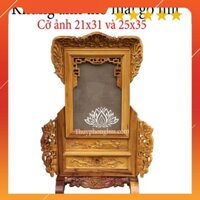Khung ảnh chiện mai khung hình thờ cúng gỗ mít khung hình 2 cỡ ảnh 21x31 và 25x35