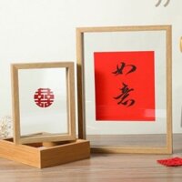 Khung ảnh để bàn Khung gỗ mica trong suốt decor nhà cửa Minimalism