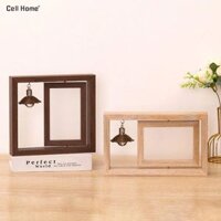 Khung ảnh để bàn xoay 360 gỗ tự nhiên phong cách Scandinavian (kèm bóng đèn)