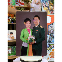 khung ảnh ép gỗ bọc viền bạc 40x60 cm - in giấy ảnh chính hãng