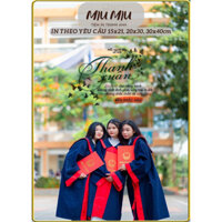 Khung ảnh gỗ bo viền in ảnh tốt nghiệp tráng gương cao cấp, kích cỡ theo yêu cầu 15x21, 20x30, 30x40cm - miumiu