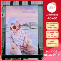 Khung ảnh gỗ tráng gương 40x60 treo tường in hình theo yêu cầu có khung, in ảnh gia đình, ảnh kỷ yếu