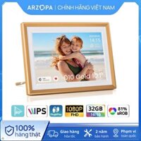 Khung ảnh kỹ thuật số ARZOPA D10 Champagne Gold WiFi 10.1" | Màn hình cảm ứng IPS HD 1280x800 | Bộ nhớ 32GB, Tự động xoay, Gửi ảnh qua App/Email