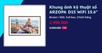 Khung ảnh kỹ thuật số ARZOPA D15 WiFi 15.6" (D15 - Frameo App - Black - Mới, Full box, Chính hãng)