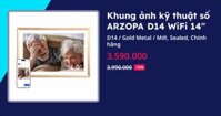 Khung ảnh kỹ thuật số ARZOPA D14 WiFi 14" (D14 - Gold Metal - Mới, Sealed, Chính hãng)