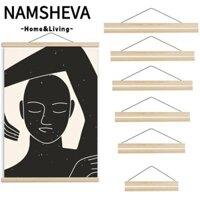 Khung Ảnh NAMSHEVA, Móc Treo Tường Gỗ Tếch Từ Áp Phích, Sáng Tạo Nghệ Thuật Thủ Công Nghệ Thuật Tự Nhiên Móc Treo Tranh Treo