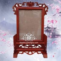 Khung ảnh thờ đơn hoa lá tây - gỗ hương khung hình 1 ảnh thờ 5 cỡ ảnh 18x24/21x31/25x35/26x39/30x40