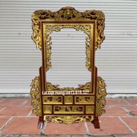 Khung ảnh thờ đơn mai chiện gỗ mít sơn son thếp vàng 40x60