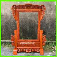 Khung ảnh thờ gia tiên sen phu thế cỡ ảnh 40x60 gỗ hương