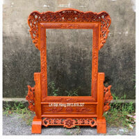 Khung ảnh thờ gia tiên sen phu thế cỡ ảnh 40x60 gỗ hương