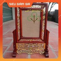 Khung ảnh thờ kép dơi vàng - gỗ hương cao cấp sang trọng