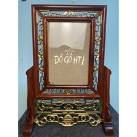 Khung ảnh thờ kép dơi vàng-Khung hình thờ chiện dơi tiền thếp vàng 2 cỡ ảnh thờ