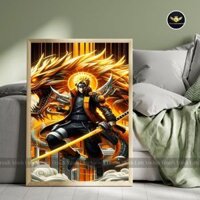Khung ảnh tranh treo tường, Tranh Anime NARUTO tranh khung gỗ trang trí decor phòng khách Size(A5-A4-A3) Mã Sp: [QWE005]