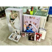 Khung ảnh treo tường 40x60, 50x75, 60x90 Gỗ bọc viền bạc hoặc trắng, bề mặt ảnh sáng bóng, sắc nét