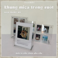 Khung Ảnh trong suốt, khung trưng bày ảnh để bàn chất liệu Mica Trong Suốt Đơn Giản