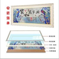 Khung ảnh tùy chỉnh, khung thêu chữ thập, khung tranh, tự lắp ráp, kích thước lớn, treo tường, tranh kim cương, tranh sơn dầu, khung gỗ nguyên khối UACX