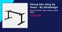 Khung bàn nâng hạ Oasis - By NiceDesign (Khung tròn đen - Mới, Full box, Chính hãng) (NDAF23ASIS01)