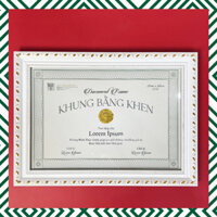 Khung Bằng Khen A4 21x30cm Khung Hình Cổ Điển Viền Trắng Sang Trọng