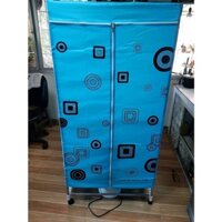 khung + bạt ( vỏ tủ sấy) quần áo 17thanh inox + 6 thanh nhựa, 1 vỏ tủ sấy, chân bánh xe