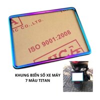 Khung Biển Số Xe Máy 7 Màu Titan Trọn Bộ Mica Kèm Đai Ốc