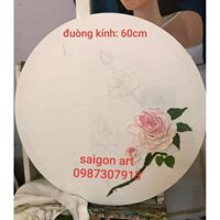 Khung Bố Cotton Tốt Tròn Vẽ Tranh Dầy 2cm,Đường Kính 50cm,60cm