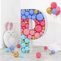 Khung Bong Bóng Bằng Xốp 5 Màu In Chữ Cái 73cm Kèm Hộp Đựng Bong Bóng Trang Trí Tiệc Cưới / Sinh Nhật