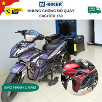 khung chống đổ exciter 150, khung bảo vệ xe exciter150, baga sau exciter150, pad biển số gập
