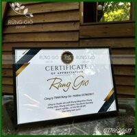 Khung chứng nhận A4 Kim Loại vuông viền mỏng, để bàn kèm treo tường, để vừa giấy khen 21x30cm