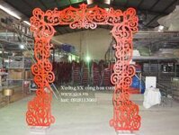 khung cổng cưới hoa văn mỹ thuật màu đỏ - Mã: KCH-018