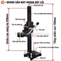Khung Gắn Máy Khoan Rút Lõi - Khung Biến Khoan Rút Lõi Cầm Tay Thành Máy Khoan Rút Lõi Bàn
