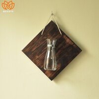 KHUNG GỖ TREO TƯỜNG TRỒNG CÂY THỦY SINH LỌ HOA THỦY TINH, BẢNG GỖ TREO TƯỜNG DECOR TRANG TRÍ NHÀ CỬA BAN CÔNG HÌNH VUÔNG