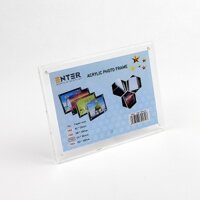 Khung hình mica cao cấp Enter FR03 130x180mm mica 5mmx2, Khung ảnh để bàn chân inox, Khung bằng khen