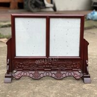 Khung hình thờ đôi kiểu chiện gỗ hương cỡ ảnh 18x24,20x25,20x30,25x35cm