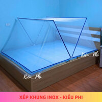 Khung INOX - Mùng chụp tự bung gấp gọn thông minh - mùng khung inox tự bung người lớn chống muỗi Kiều Phi