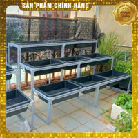 khung kệ sắt v lỗ trồng rau (sắt V3 -V4 - V3X5cm),kệ sắt đa năng,kệ sắt trồng rau 3 tầng bậc thang 9 khay