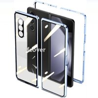 Khung Kim Loại Cho Samsung Galaxy Z Fold 5 Ốp Lưng Kính Riêng Tư Đôi Nhôm Chống Gián Điệp Phim Bảo Vệ