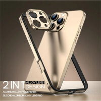 Khung Kim Loại Nhôm Nhẹ Cho iPhone 13 14 Plus 15 16 Pro Max Ốp Lưng Siêu Mỏng Lai Hợp Kim Silicon Ống Kính Bảo Vệ Toàn Diện